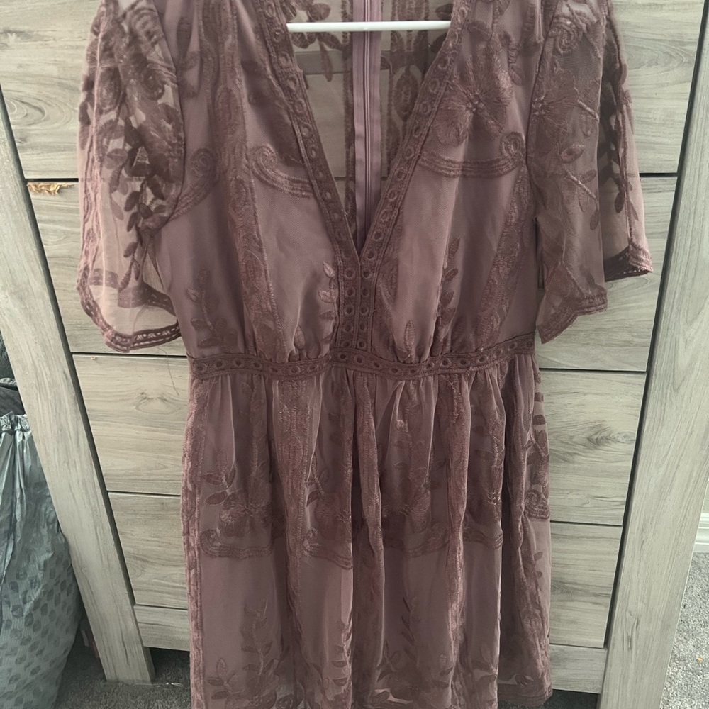 Bella Ella Mauve Lace Dress